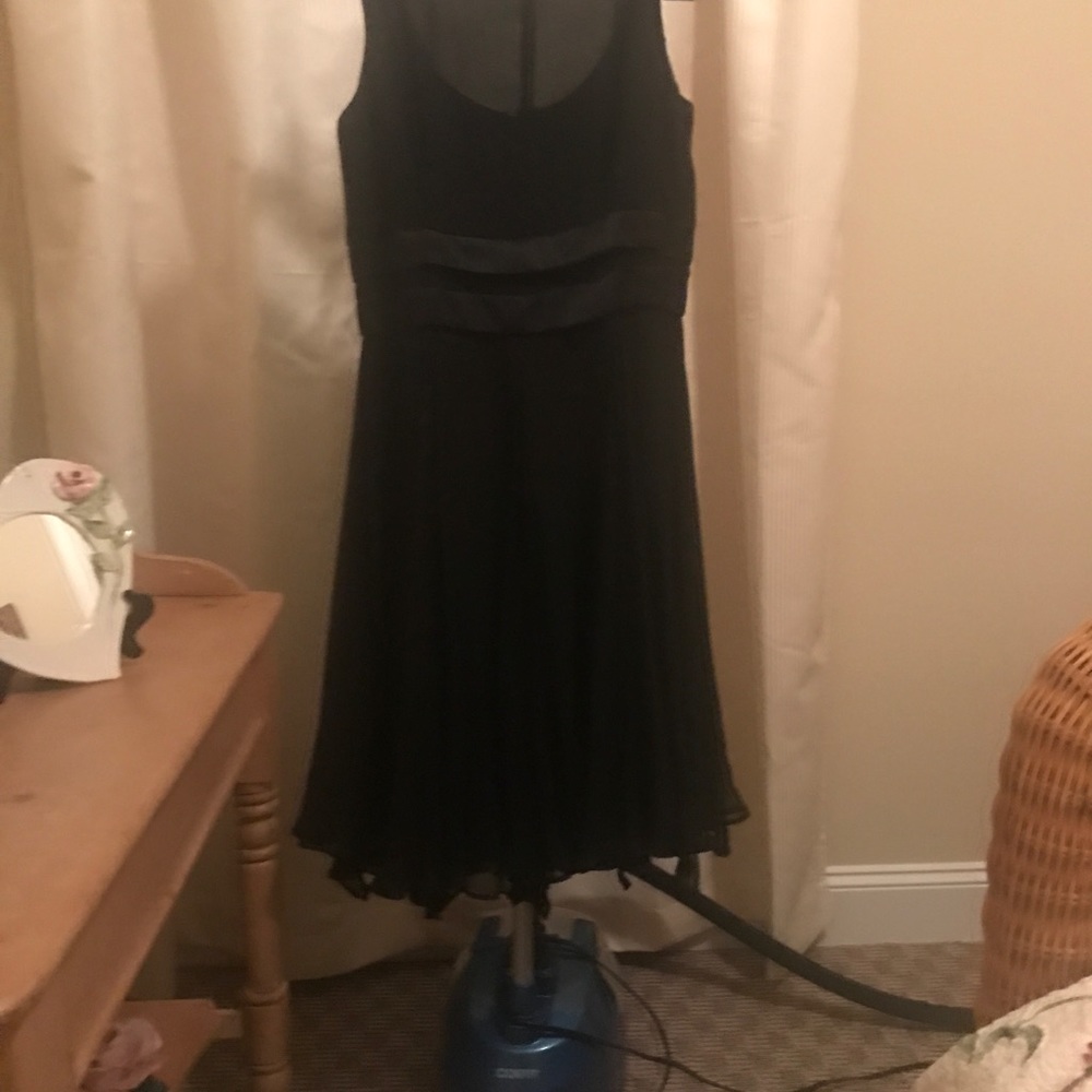 Black chiffon cocktail dress