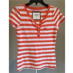 ABERCROMBIE & FITCH Orange striped shirt