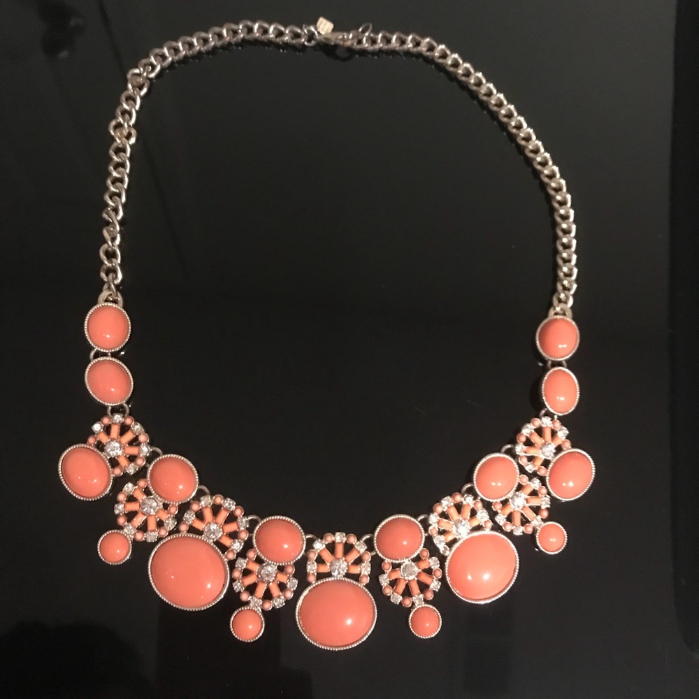 Peach statement necklace from banana republic fac.