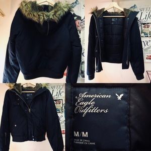 American eagle navy puffer coat
