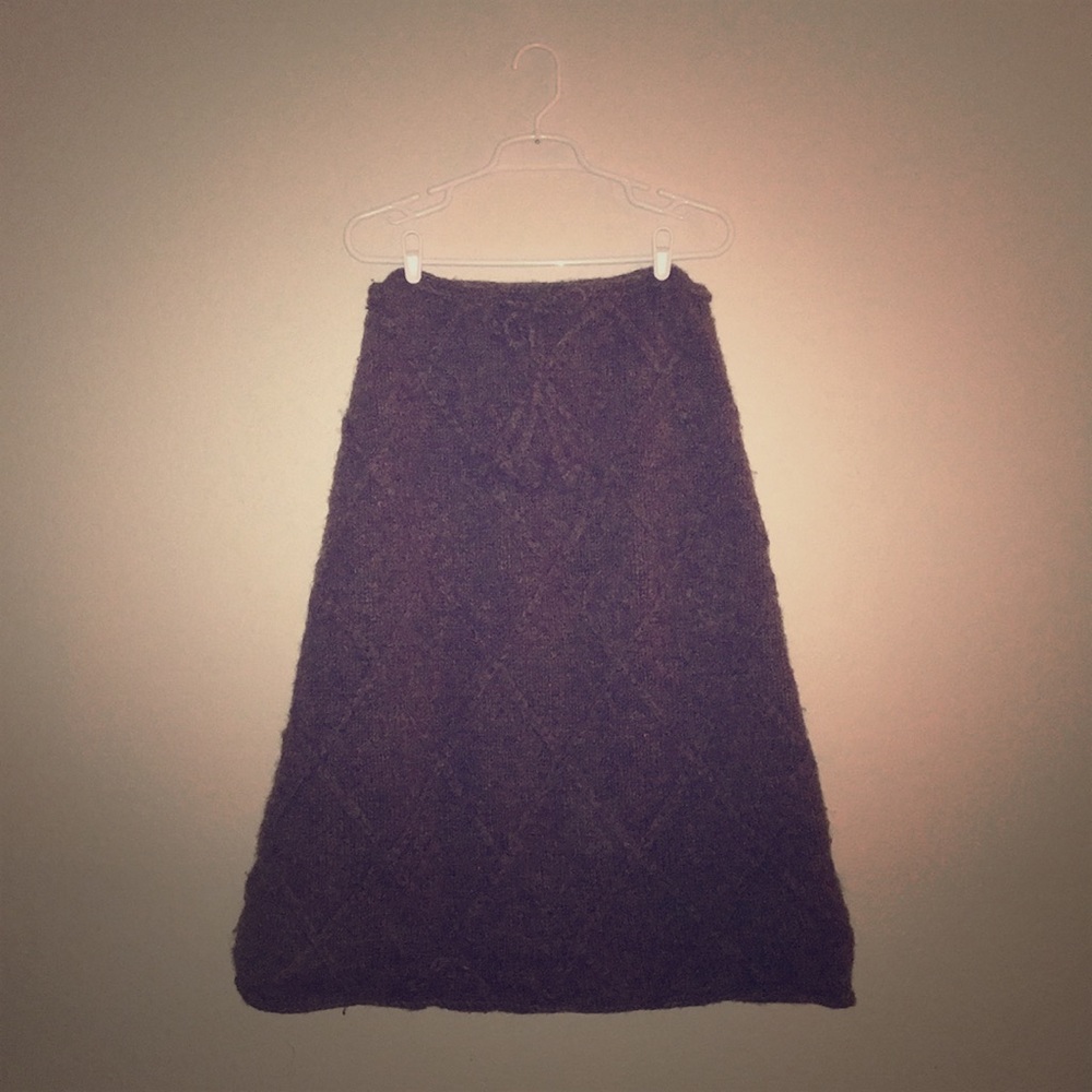 Gypsy Rose 100% Wool Dark Grey drawstring Skirt OS