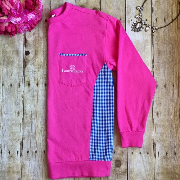 Lauren James Tops - HP Lauren James PrepCheck Crew Sweatshirt Pink