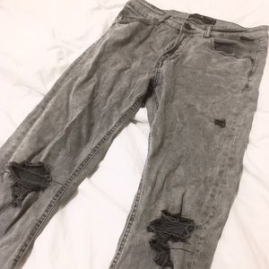 Zara distressed grey skinny jeans