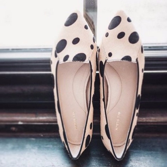 Polkda dot faux fur flats by All Black - Picture 2 of 5