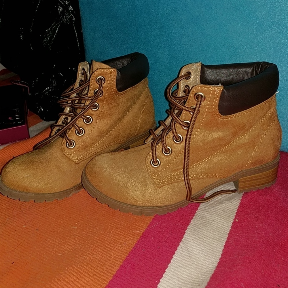 Brown utility boots