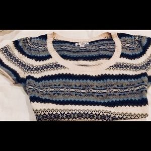 Short Sleeve Argyle Sweater from Size Large