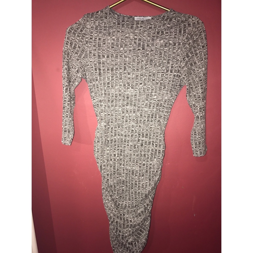 dark gray tight to the body dress
