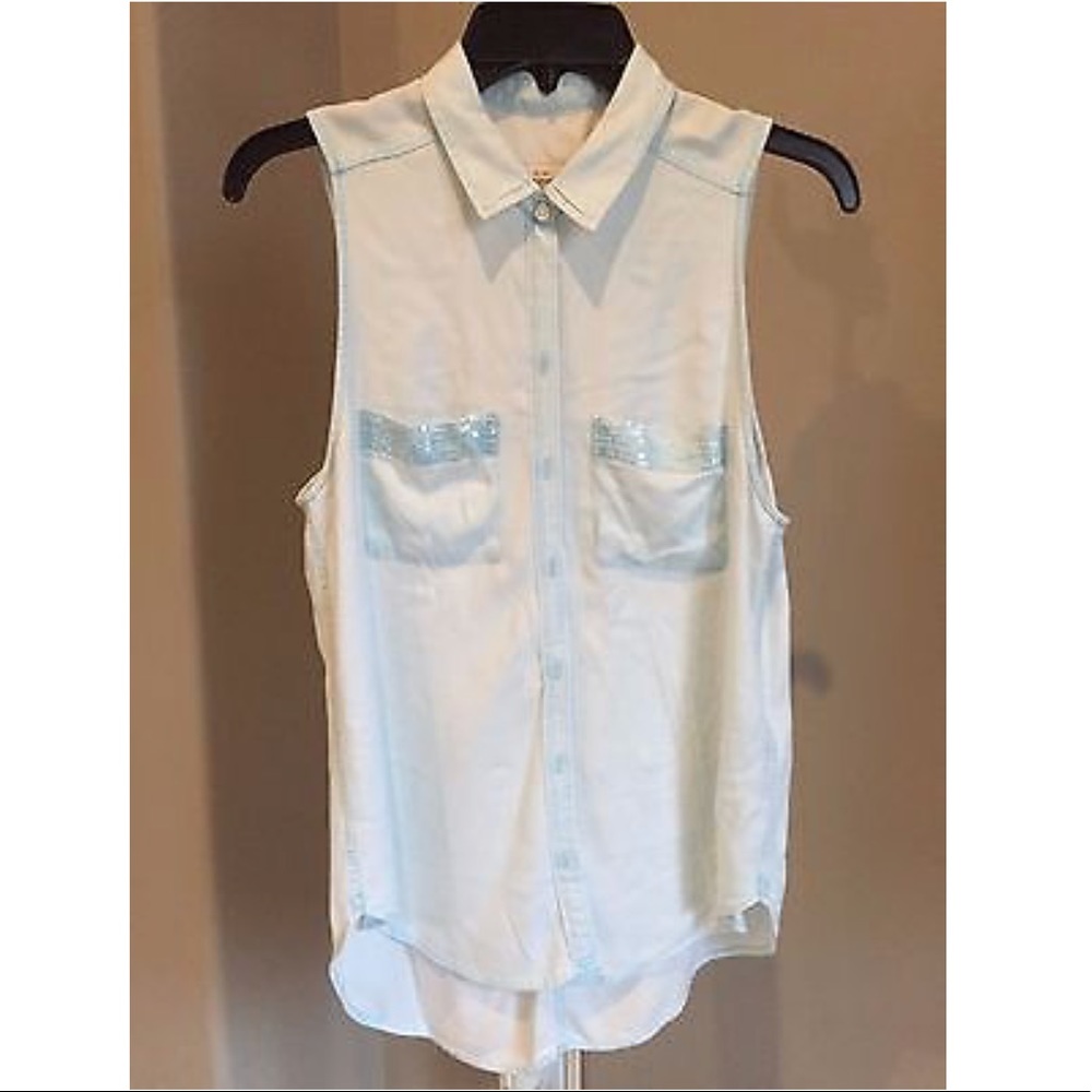 ABERCROMBIE & FITCH Light Blue Sleeveless Top