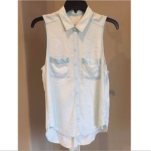 ABERCROMBIE & FITCH Light Blue Sleeveless Top