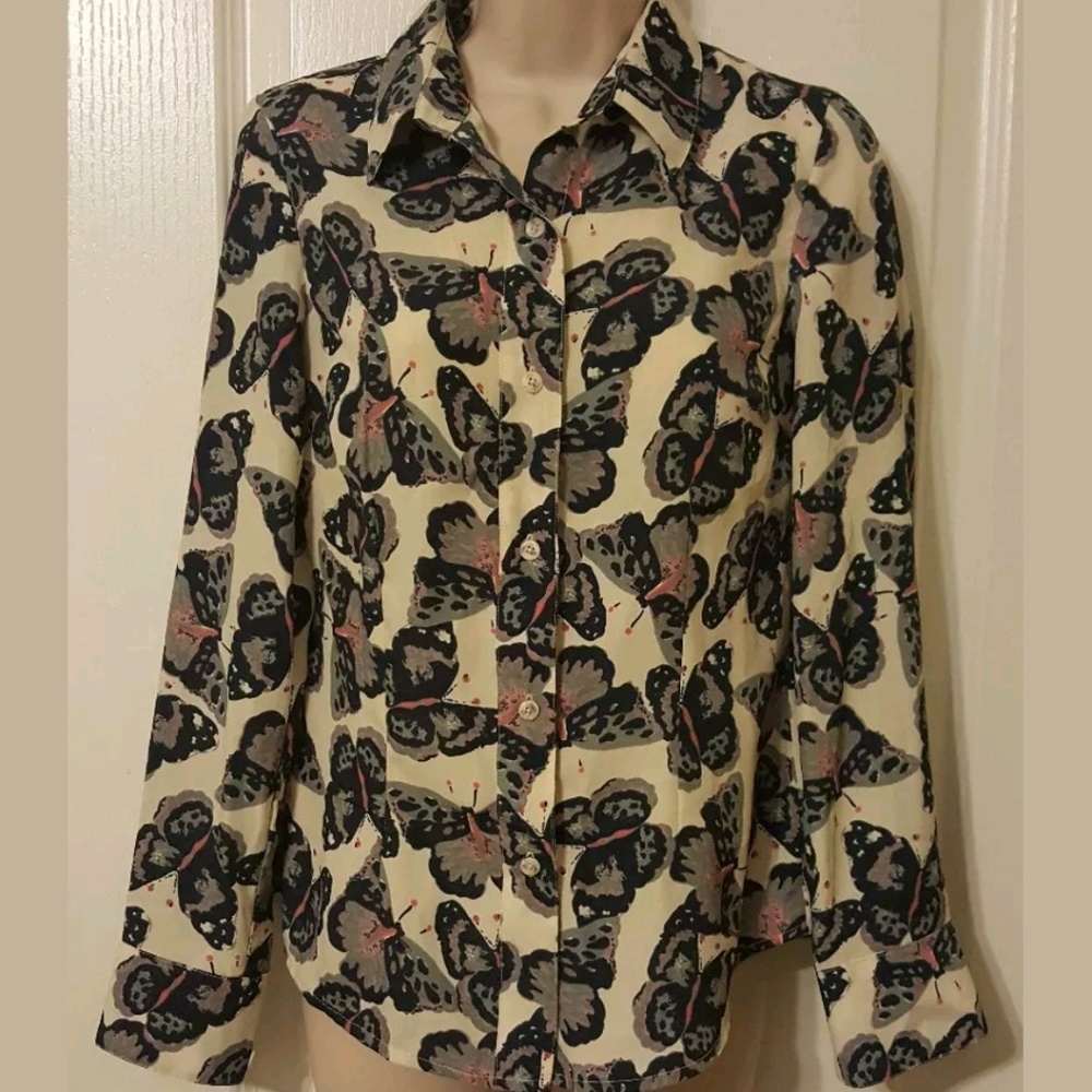 Tucker for Target sz S Butterfly Blouse Button Up