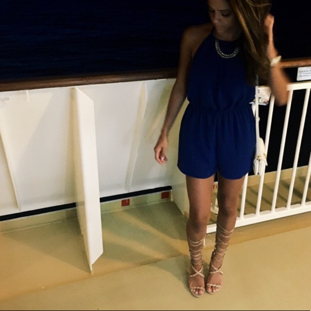 Nude studded lace up heels
