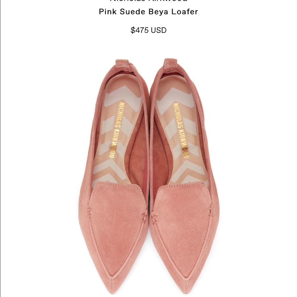 （new）Nicholas Kirkwood pink suede Beya Lofer
