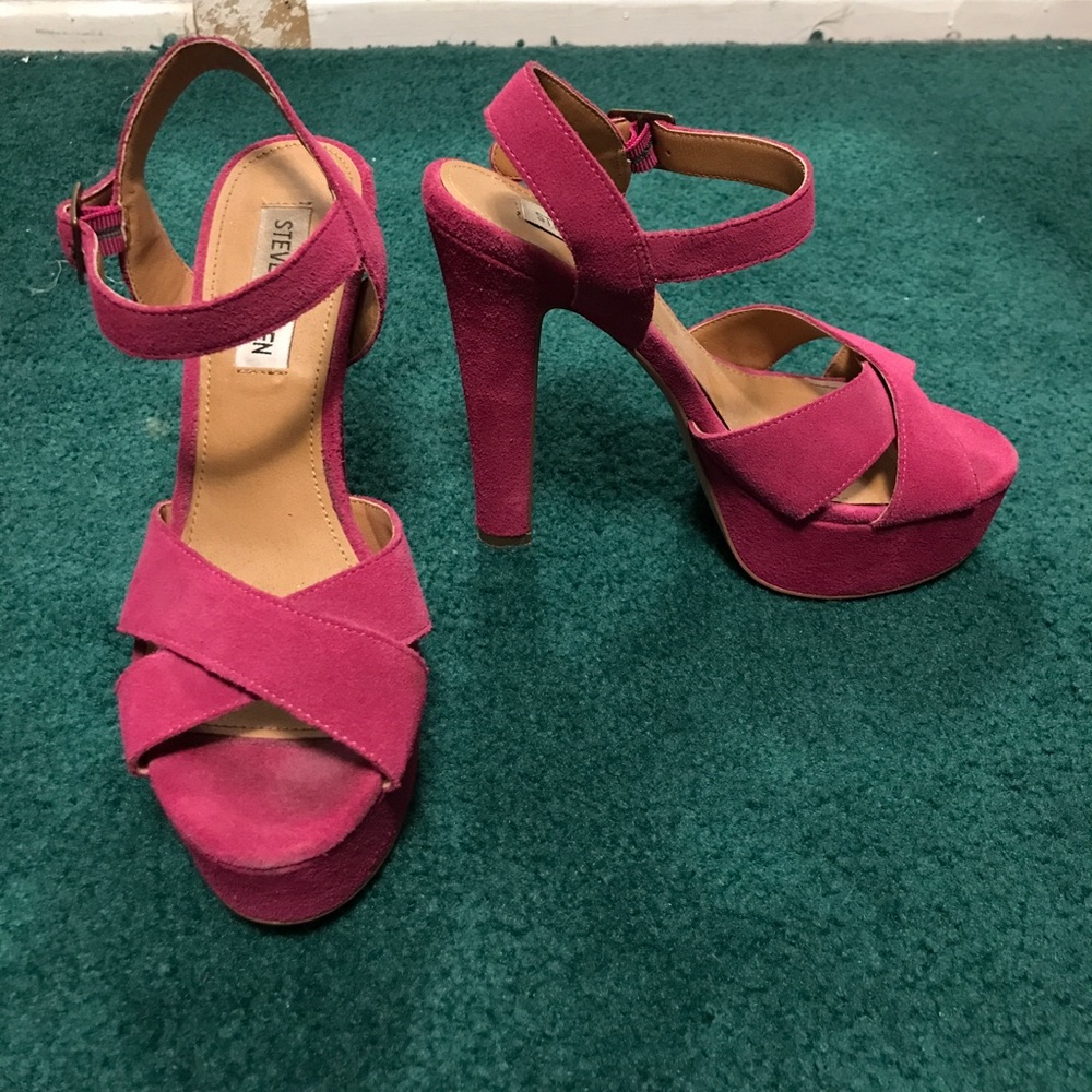 Steve Madden Purple Suede Platforms