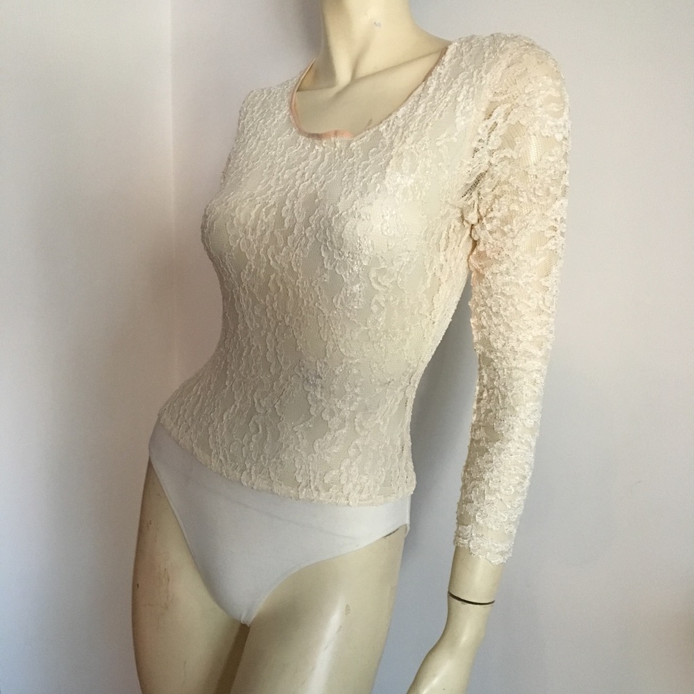 Vintage Patricia Jones bodysuit lace Long sleeved