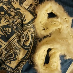 White Faux Fur Infinity Scarf NWT