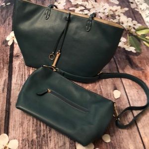 Dark Teal Handbag and Tote Purse Set