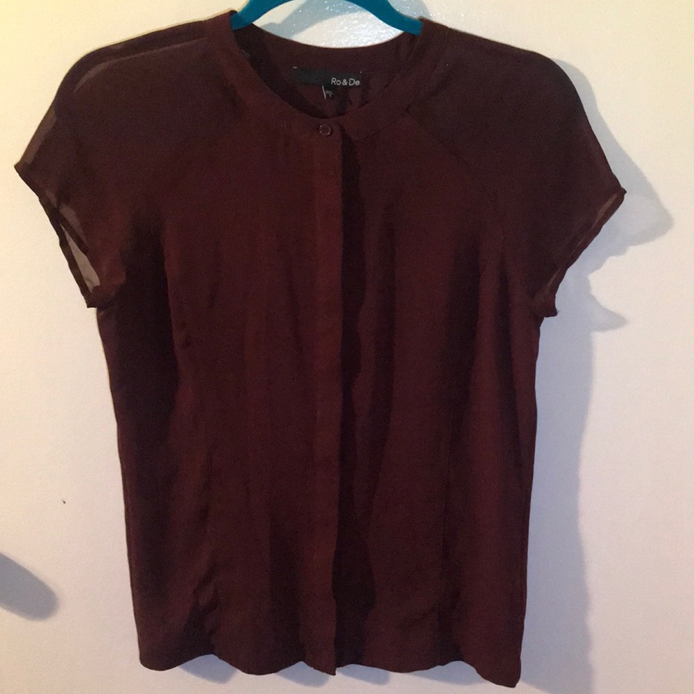 Burgundy sheer blouse