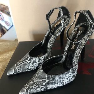 Colin Stuart Snakeskin Print Heels