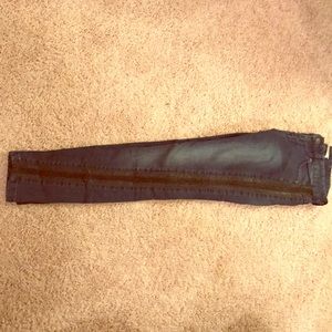 Free People Black Leather Trim denim