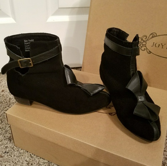 Joyfolie Other - Joyfolie Girls Dalia Black Bow Bootie Boot Youth 2