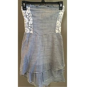 ABERCROMBIE & FITCH Strapless Blue Layered Dress