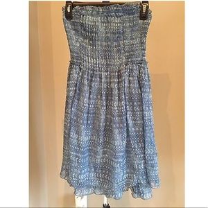 ABERCROMBIE & FITCH Blue Chiffon Strapless Dress