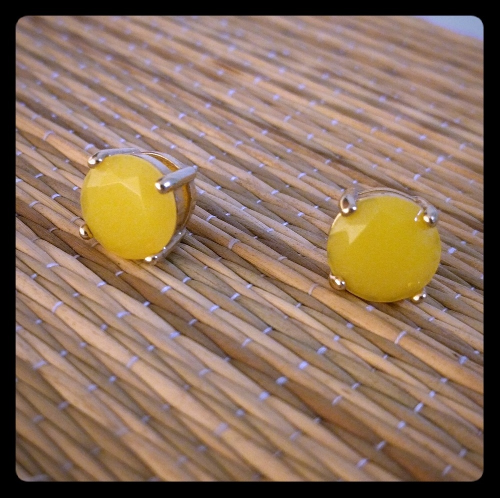 Kate Spade Gumdrop Gem Yellow Stud Earrings