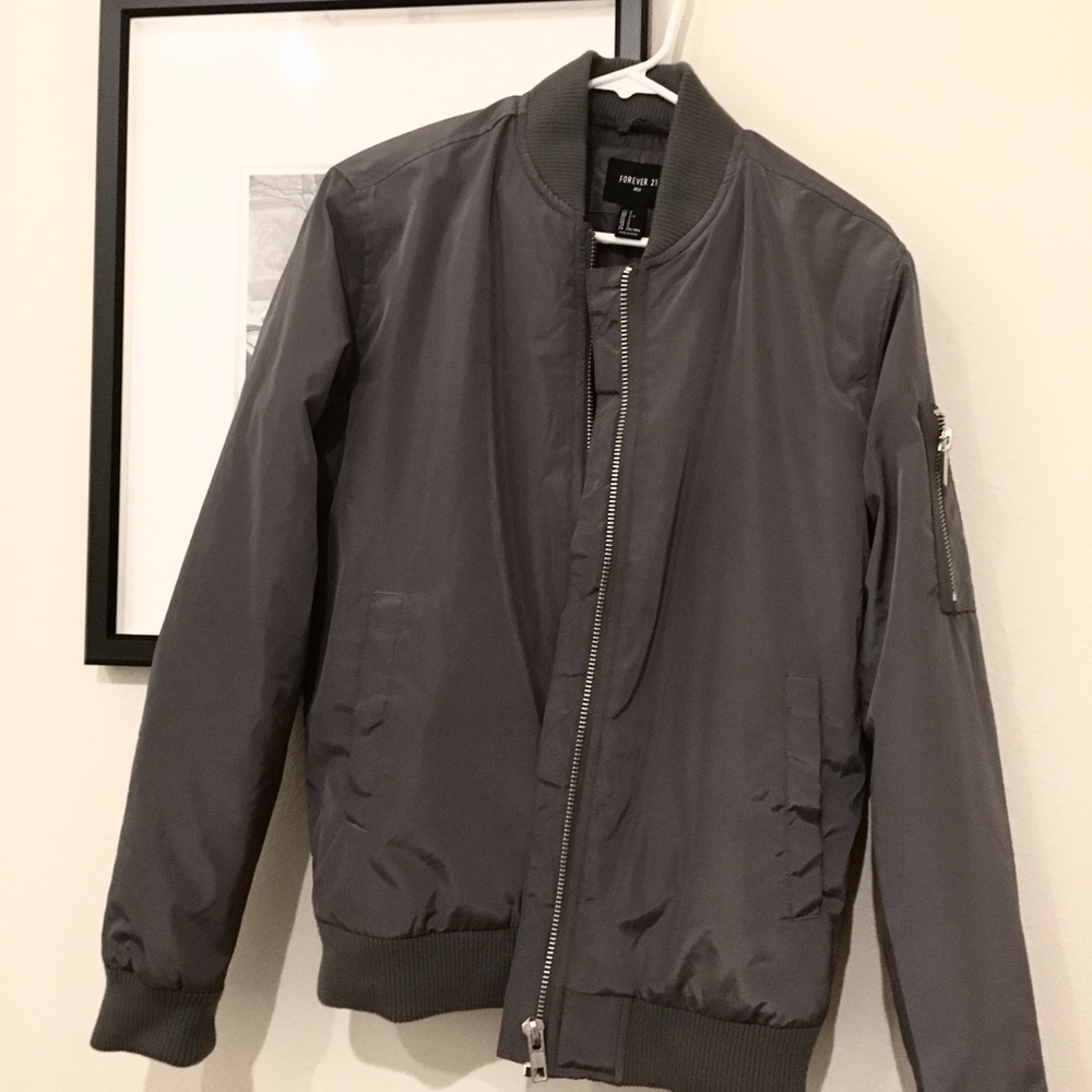 Grey bomber jacket