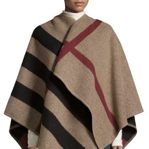 BURBERRY Women’s Mega Check Wool & Cashmere Cape