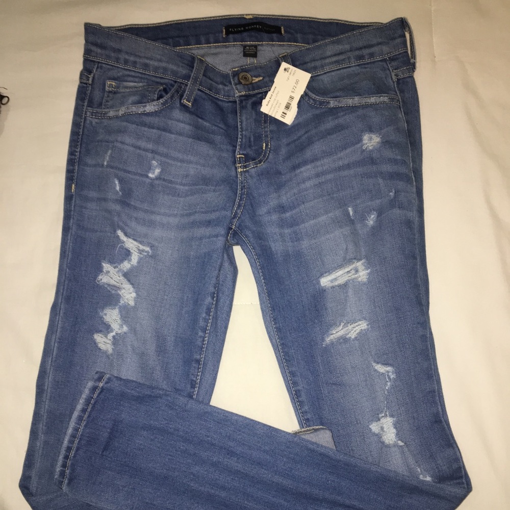 Flying Monkey Low Rise Distressed Jeans
