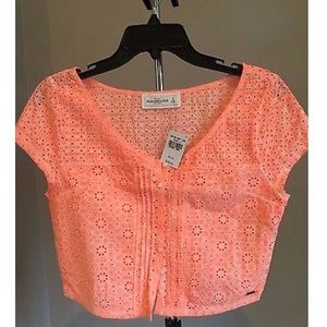 ABERCROMBIE & FITCH Neon Orange Crop Top