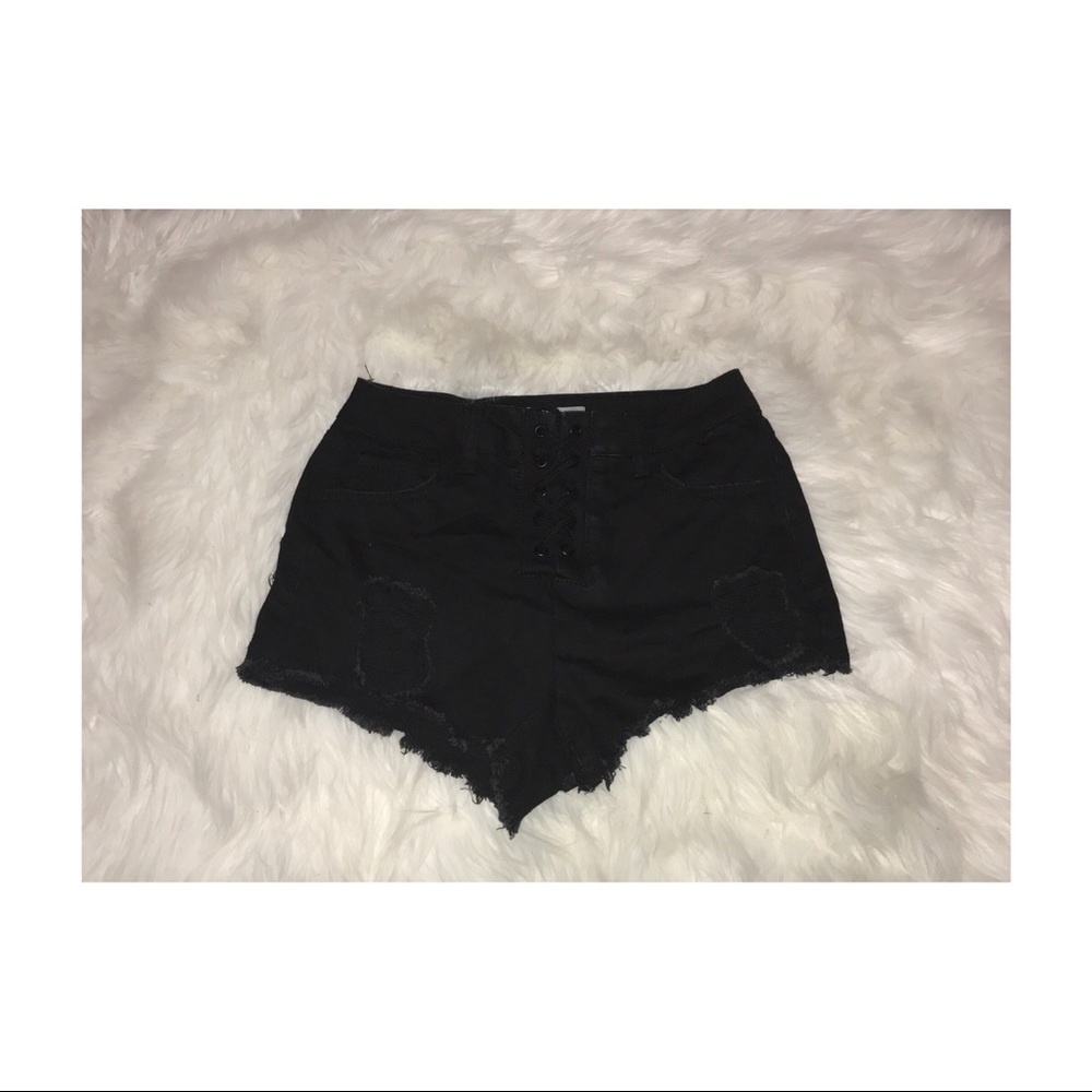 Distressed/tie up shorts