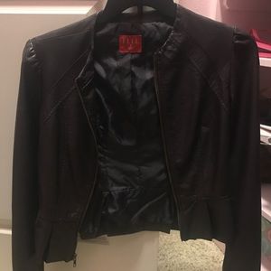 Plum leather jacket
