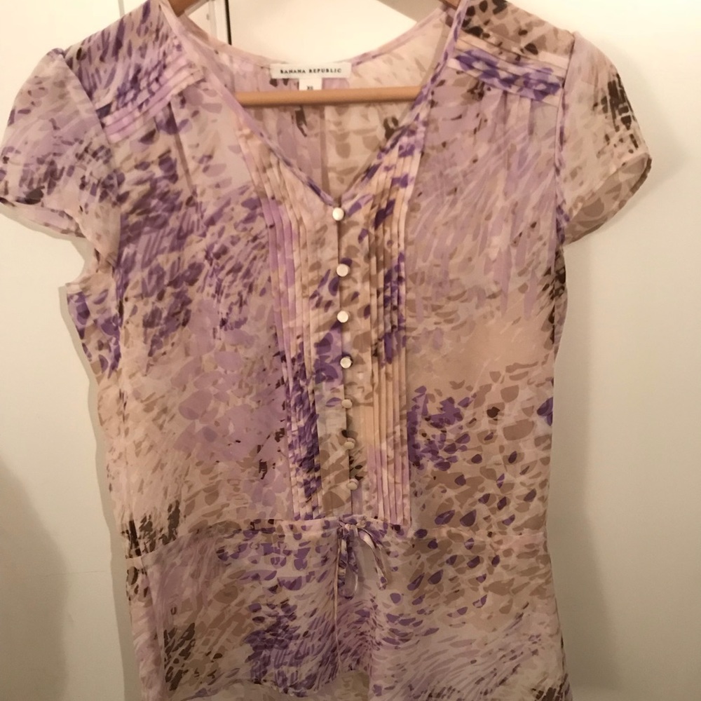Purple/beige blouse from Banana Republic