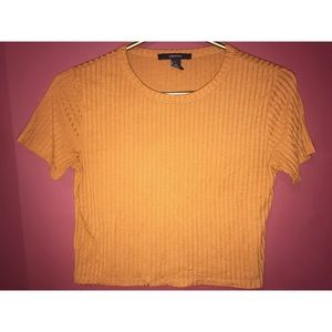 Mustard colored crop top