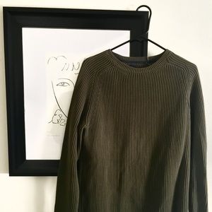 Olive green ribbed sweater