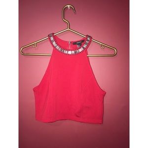 Red crop top