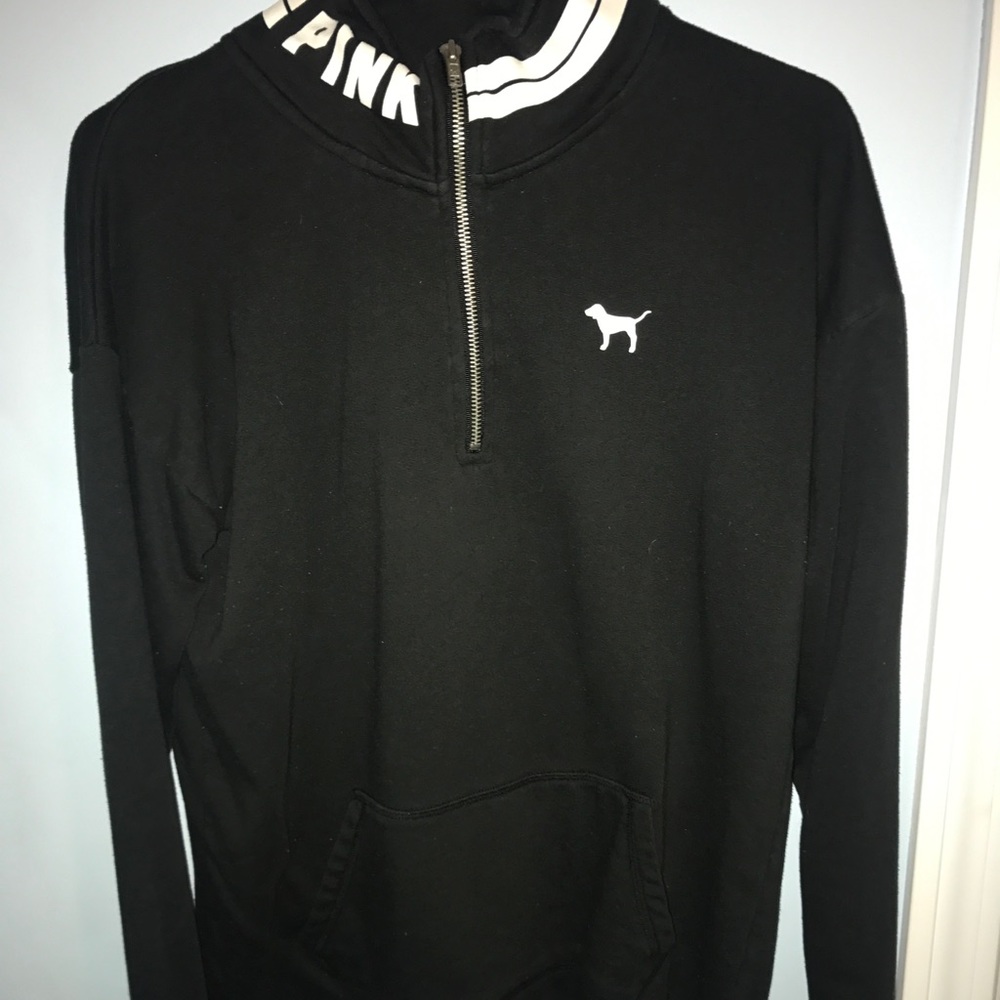 Size medium black Victoria's Secret Quarter zip