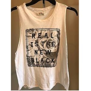 ABERCROMBIE & FITCH White Sleeveless T-Shirt