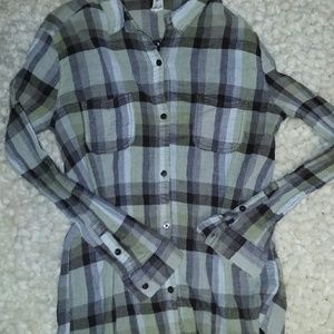 Free People (We the Free) Plaid & Lace Shirt