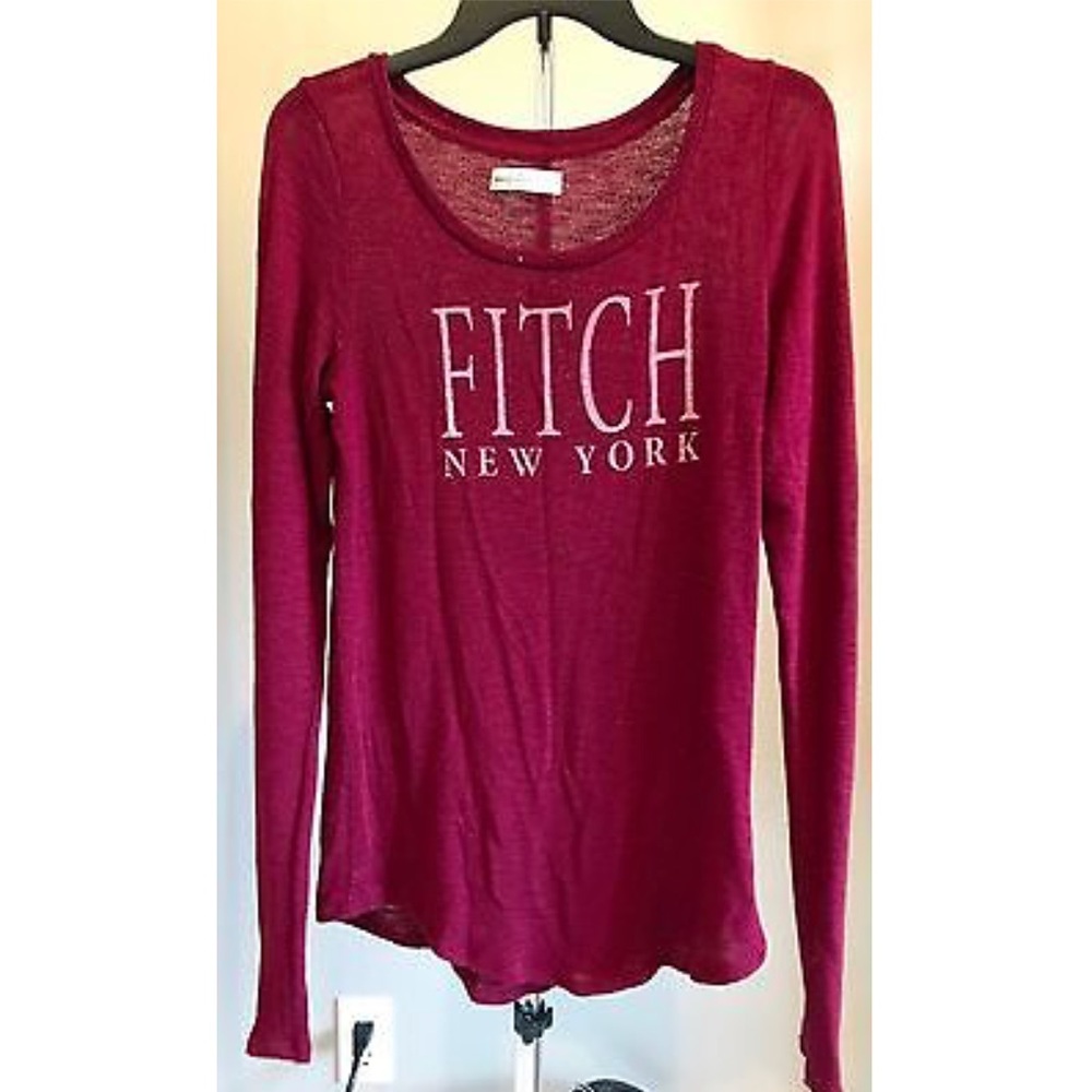 ABERCROMBIE & FITCH Maroon Fitch Sweater