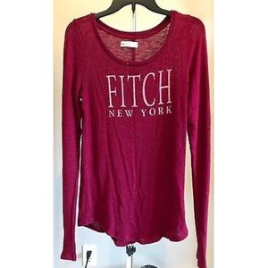 ABERCROMBIE & FITCH Maroon Fitch Sweater