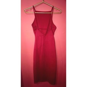 burnt red spaghetti strap dress