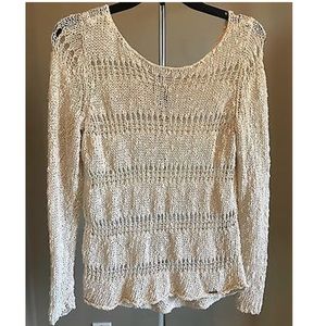 ABERCROMBIE & FITCH Cream Crochet Sweater