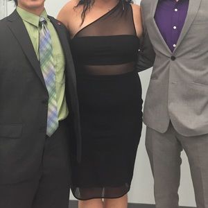 💋Express "One-shoulder Mesh Accent" midi dress💋