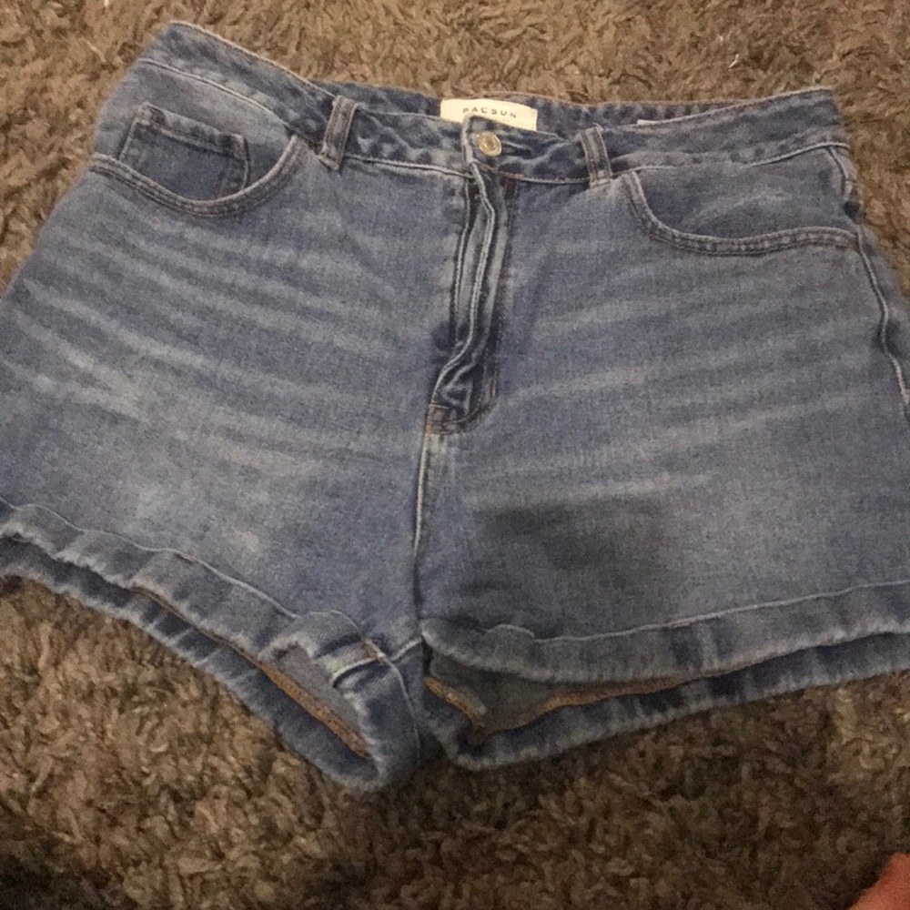 a pair of mom jeans shorts