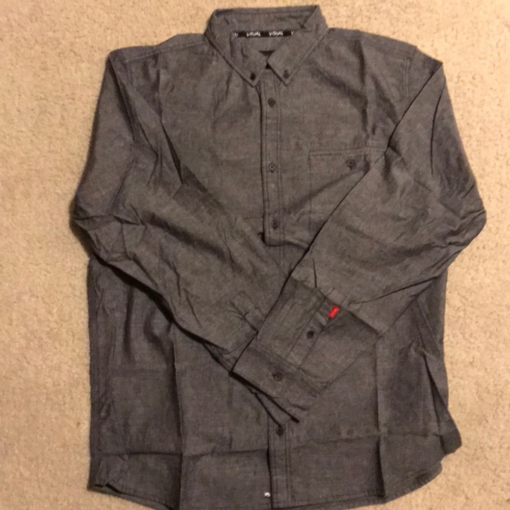 V/SUAL button up dress shirt.