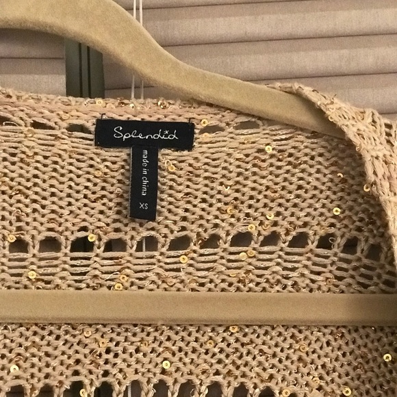 Gold sparkly cardigan from Splendid - Picture 2 of 3