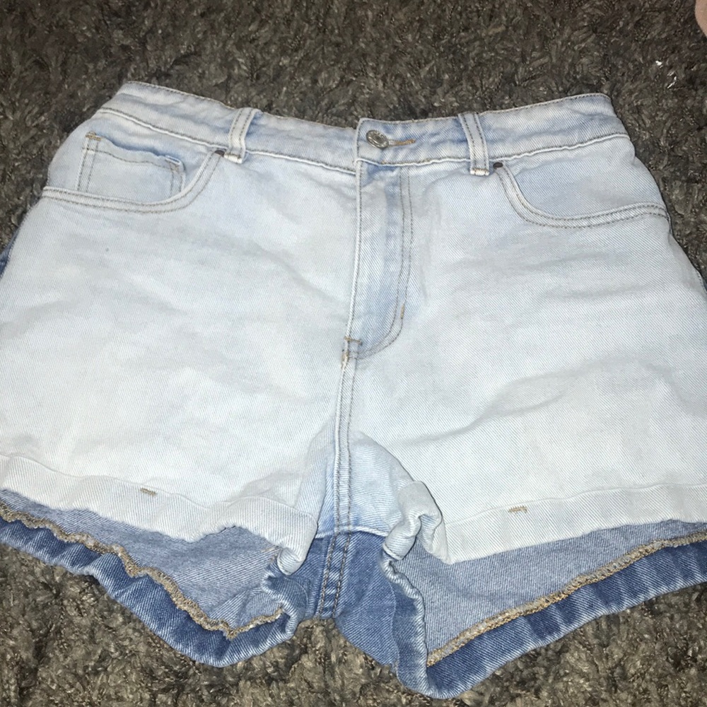 a pair of jean shorts