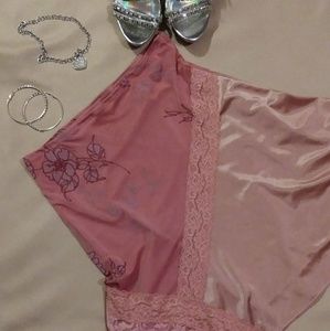 Sexy Women's Pink Skirt with Lace